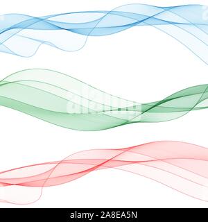 Set of colored waves. abstract vector graphics. eps 10 Stock Vector
