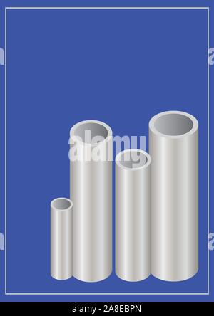 Template steel pipe cover for business industry brochure design Stock Vector