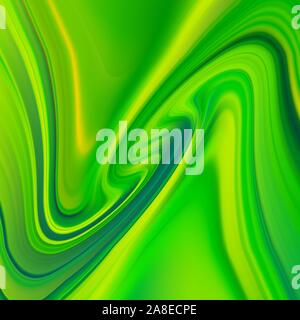 Green wavy paint streams. Vector abstract background. Acrylic paint 10 Stock Vector