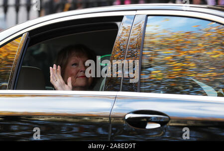 Kathleen Watkins, wife of the celebrated broadcaster Gay Byrne, leaving St. Mary's Pro-Cathedral in Dublin following his funeral service. Stock Photo