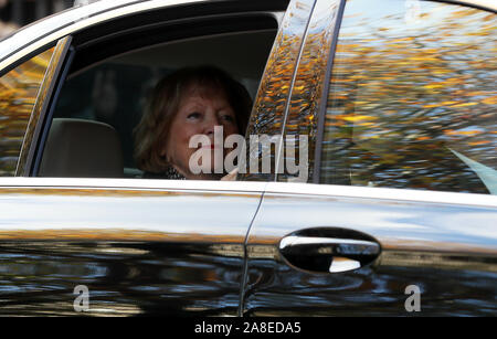 Kathleen Watkins, wife of the celebrated broadcaster Gay Byrne, leaving St. Mary's Pro-Cathedral in Dublin following his funeral service. Stock Photo