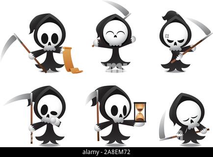 Grim Reaper icons Halloween Stock Vector