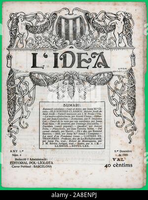 Portada de la revista de arte L'Idea, editada en Barcelona, diciembre de 1920. Stock Photo