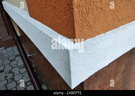 Close up detail of buiding exterior facade with decoration elements. Stock Photo