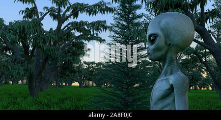 Grey Alien extremely detailed and realistic high resolution 3d imageof ...