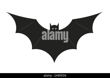 Bat icon or vampire symbol. Halloween paraphernalia. Vector illustration. Stock Vector