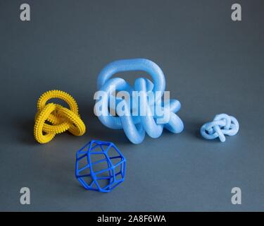 Various 3D printed models Stock Photo