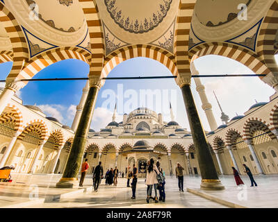 October 30, 2019. Istanbul Camlica Mosque. Turkish Camlica Camii. The biggest mosque in Turkey. The new mosque and the biggest in Istanbul. Located on Stock Photo