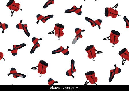 Climbing shoes and chalk bag Stock Vector