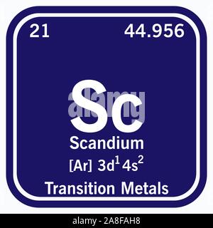 Scandium Periodic Table of the Elements Vector illustration eps 10. Stock Vector