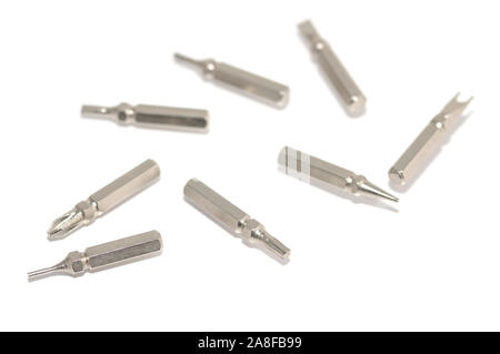 Screwdrivers mini tools on white background Stock Photo