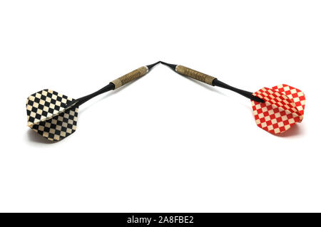 Two darts on white background Stock Photo