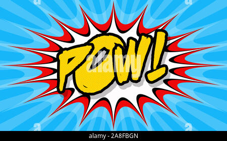 Pow pop art poster, comic book writing or sign Stock Photo