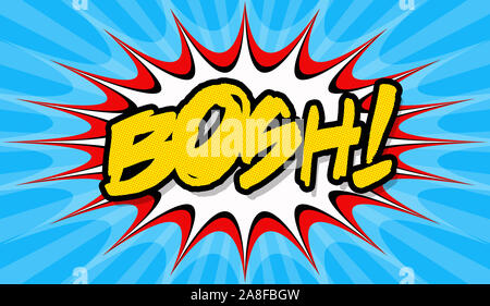 Bash pop art poster, comic book writing or sign Stock Photo