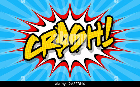 Crash pop art poster, comic book writing or sign Stock Photo