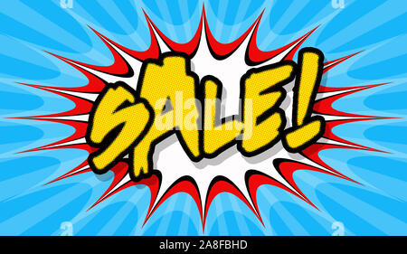 Open pop art poster, comic book writing or sign Stock Photo