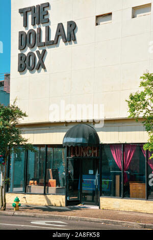 The dollar box, a trendy restaurant,  nightclub and music venue in Hattiesburg, MS, USA Stock Photo