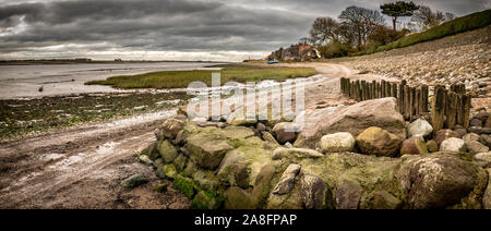 Sunderland Point on the Lune Estuary near Lancaster is one of those odd places that you sometimes stumble upon.  I spotted it on a map a few years ago Stock Photo