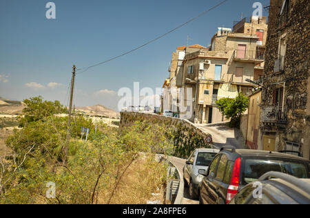 Sicilian alleyway in Butera Stock Photo
