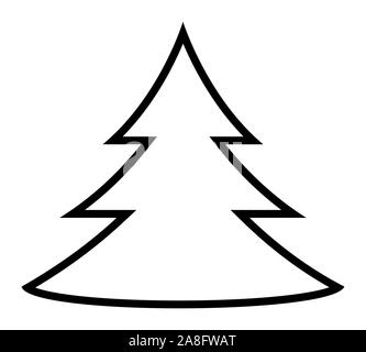 Christmas Tree Shape Black Icon | Fir Tree Illustration | x-mas Symbol | Logo | Isolated Stock Vector