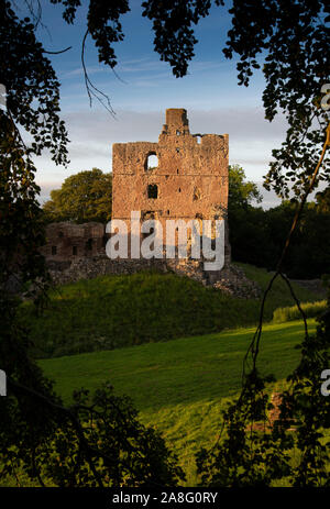 Norham Castle built by the Prince Bishops of Durham in 1121 Stock Photo