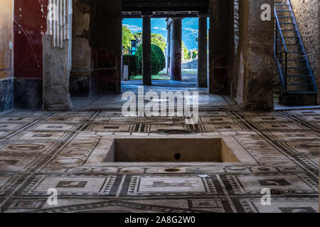 Interior of the House of the Cryptoporticus at Pompeii ancient Roman city, Campania, Italy Stock Photo