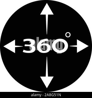 angle 360 degree icon on white background. 360 degree view sign. flat style. rotation of 360 gradusav. Stock Vector