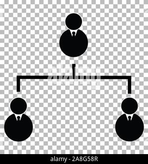 business hierarchical icon on transparent background. business hierarchical sign. flat style. hierarchy structure concept. Stock Vector