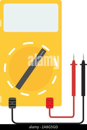 digital multimeter. electrical measuring instrument on white background. simple digital multimeter sign. linear style sign for mobile concept and web Stock Vector