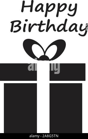 happy birthday card with giftbox. happy birthday icon on white background. flat style. happy birthday symbol for your web site design, logo, app, UI. Stock Vector