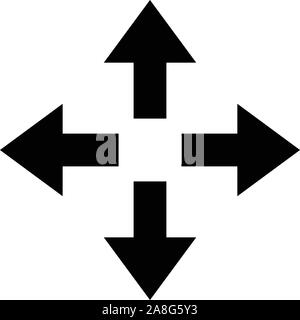 move icon on white background. flat style. move sign. move icon arrow. Stock Vector