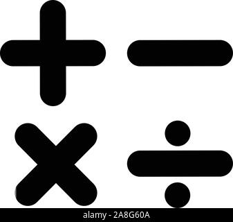 Mathematics arithmetic calculator symbols. Plus, minus, equals, percent ...
