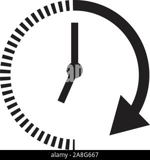 passage of time icon with shadow on black background. flat style. time icon for your web site design, logo, app, UI, mobile app. time and watch. timer Stock Vector