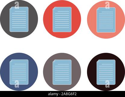 document icon on white background. flat style. paper icon for your web site design, logo, app, UI. document symbol. file sign. paper logo. Stock Vector