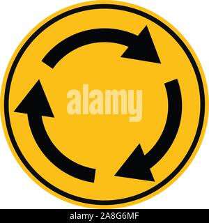 roundabout crossroad road traffic on white background. flat style. roundabout sign for your web site design, logo, app, UI. traffic circle symbol. rou Stock Vector