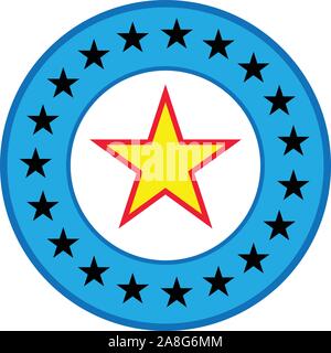 stars in circle icon on white background. stars in circle design for diagram, infographics, chart, presentation, app, UI. flat style. stars border fra Stock Vector