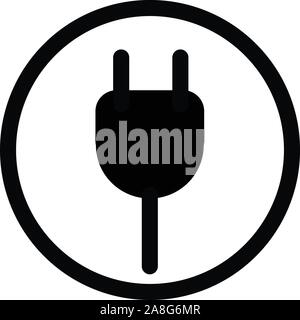 plug in icon on white background. flat style. plug in icon for your web site design, logo, app, UI. electric plug symbol. Stock Vector