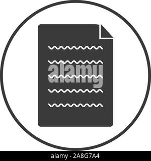 text page rounded icon on white background. text page gray symbols. flat style.  text page inside circle for graphic design, Web site, UI. Stock Vector