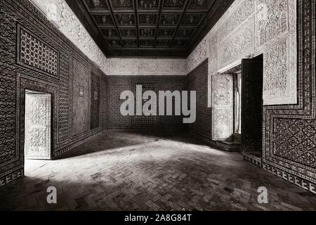 Casa de Pilatos interior view with beautiful patterns and decoration in Seville, Spain. Stock Photo