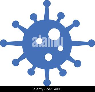 blue bacteria icon on white background. flat style. bacteria icon for your web site design, logo, app, UI. bacteria sign. disease symbol. Stock Vector