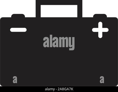 car battery on white background. flat style. car battery symbol. Stock Vector