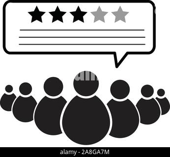 customer rating icon on white background. flat style. feedback icon for your web site design, logo, app, UI. customer review sign. Stock Vector