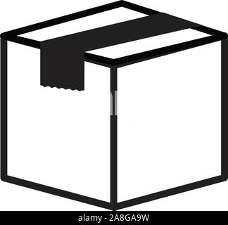closed cube box icon on white background. flat style. closed cube box icon for your web site design, logo, app, UI. box symbol. Stock Vector