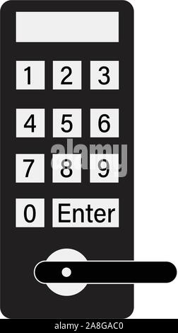 digital door lock icon on white background. flat style. smart lock icon for your web site design, logo, app, UI. digital door lock symbol. smart lock Stock Vector