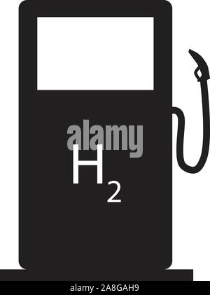 Hydrogen filling station icon on white background. flat style. hydrogen pump icon for your web site design, logo, app, UI.  H2 station symbol. hydroge Stock Vector