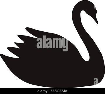 black swan icon on white background. flat style. swan icon for your web site design, logo, app, UI. swan logo. royal swan sign. Stock Vector