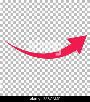 red arrow icon on transparent background. flat style. arrow logo concept. arrow icon for your web site design, logo, app, UI. arrow indicated the dire Stock Vector
