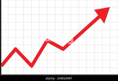 vector illustration of a red arrow trending down Stock Vector Image ...