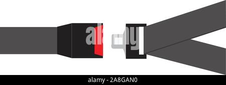 seat belt icon on white background. flat style. safety belt icon for your web site design, logo, app, UI. open and closed safety belt symbol. belt car Stock Vector