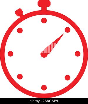 red stopwatch icon on white background. flat style. stopwatch icon for your web site design, logo, app, UI. stopwatch clock symbol. timer sign. Stock Vector